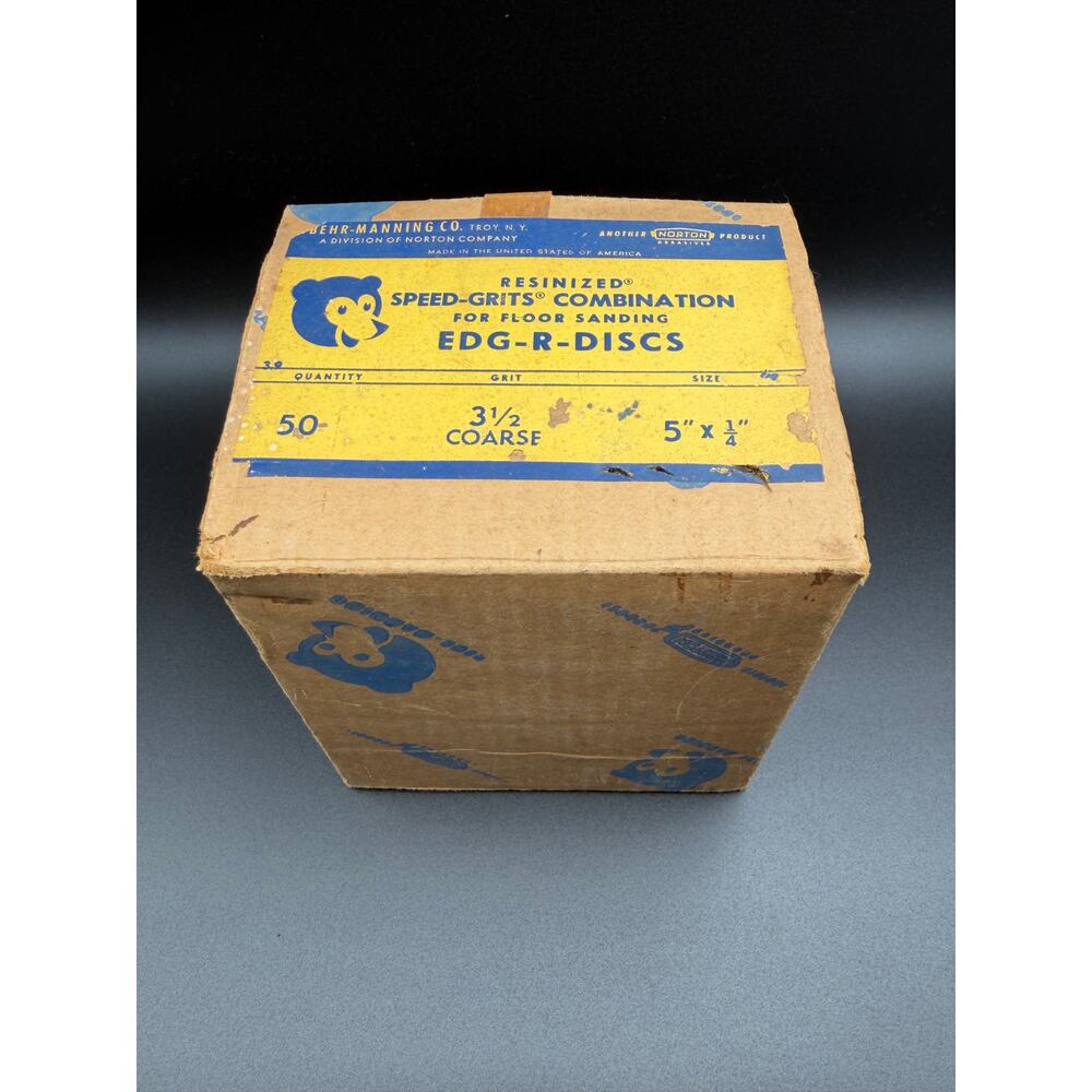 Vintage Norton Speed-Grips Edg-R-Discs 5" 3½ Coarse Floor Sanding Disc 42 Ct USA